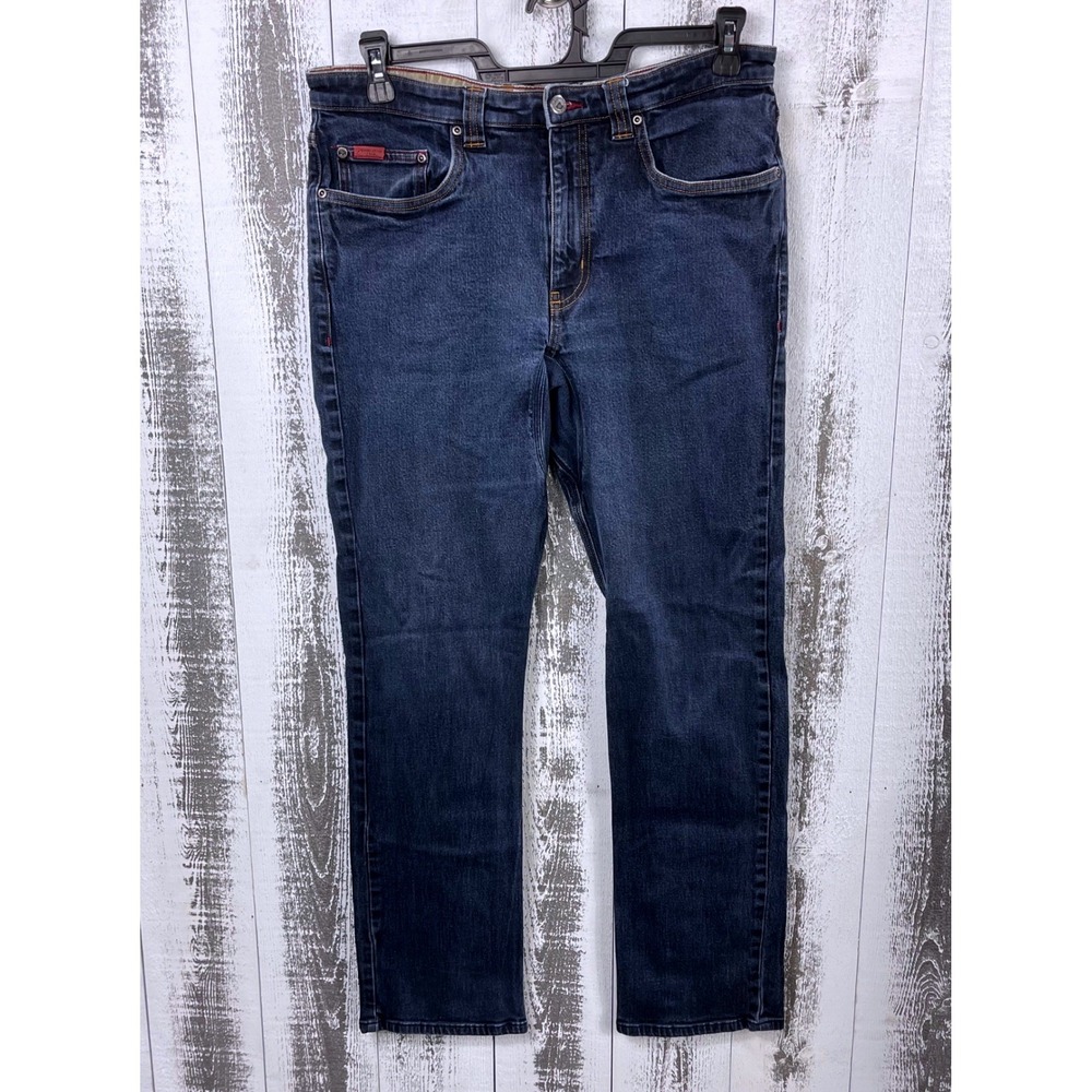 Mountain Khakis Slim Fit Jeans Mens 34x32 Dark Wash Denim Jackson Hole Wyoming